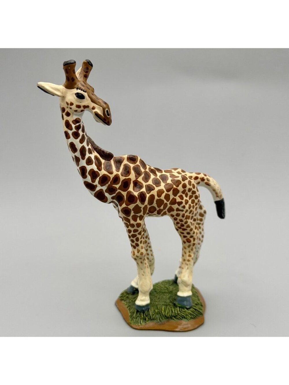 Saxon Giraffe Figurine Signed Conan Scanlon Hand Painted Pewter USA Rare